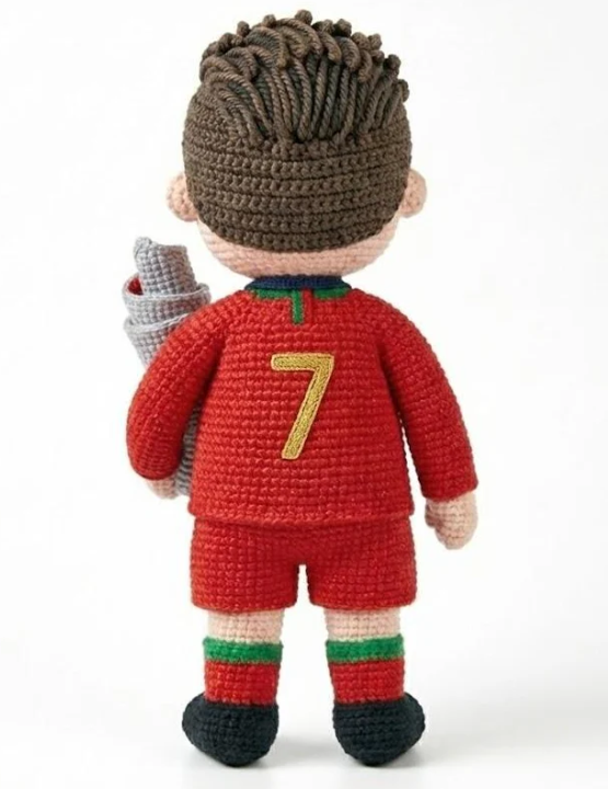 CR7 Trophy Edition Crochet Doll – Ballon d’Or, Euro & World Cup Amigurumi | Gift for Football Fans