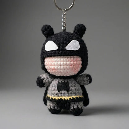 WoolyArtis™ - Handmade Crochet Batman Keychain & Car Mirror Hanging Accessory (Bản sao)