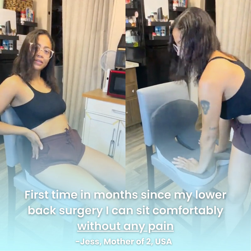Memory Foam L-Shaped Car Seat Cushion with Lumbar Support for Sciatica & Back Pain Relief