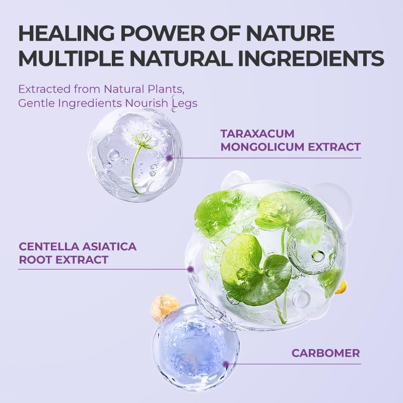 Soothing Leg Cream – Varicose & Spider Veins Relief, Cooling Gel for Leg Pressure & Discomfort, Natural Plant-Based Formula