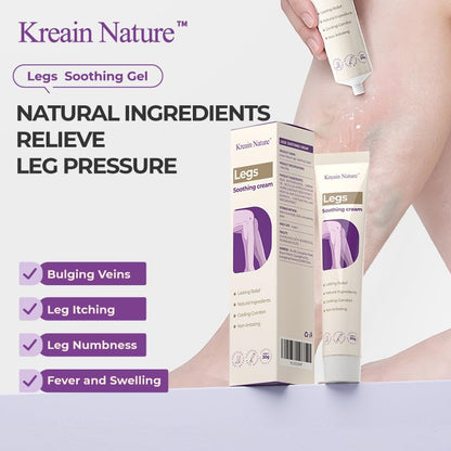 Soothing Leg Cream – Varicose & Spider Veins Relief, Cooling Gel for Leg Pressure & Discomfort, Natural Plant-Based Formula