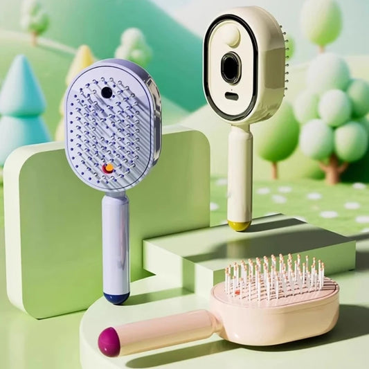 Wet Hair Brushes Electric Water Dispensing Massage Hair Brush with Buit in10ML Container Scalp Care For Dry Damaged Hair