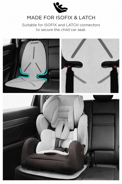 Premium Child Car Seat Protector Pad – Waterproof Non-Slip 600D Oxford Fabric, EPE Cushion, ISOFIX & LATCH Compatible