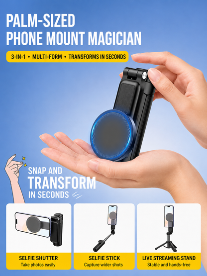3-in-1 Magnetic MagSafe Selfie Stick Tripod with Bluetooth Remote